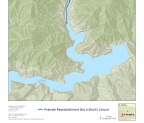 Map showing potential location where Santa Ana sucker fish will be reestablished.