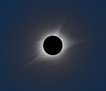 An image of a solar eclipse taken on August 21, 2017.