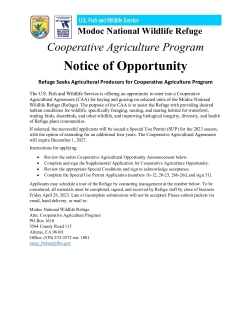 2023 Modoc NWR Cooperative Agriculture Opportunity Application