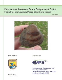 Environmental assessment for the designation of critical habitat for the Louisiana Pigtoe (Pleurobema riddellii)