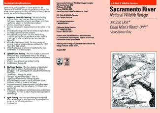 Sacramento River Refuge Jacinto and Dead Mans Reach Leaflet for Sacramento National Wildlife Refuge Complex