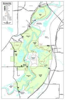 Georeferenced Trail Map of Rapids Lake, Chaska and Louisville Swamp Units, Minnesota Valley NWR