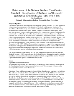 Maintenance of the National Wetland Classification Standard: Classification of Wetlands and Deepwater Habitats of the United States