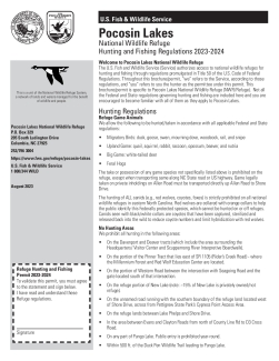 Pocosin Lakes National Wildlife Refuge Hunting and Fishing Regulations 2023-2024