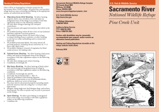 Sacramento River Refuge Pine Creek Leaflet for Sacramento National Wildlife Refuge Complex