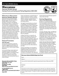 Waccamaw NWR Hunting Permit and Fishing Regulations 2023-2024