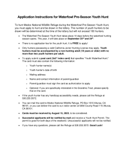Modoc NWR's Youth Hunt Application Instructions