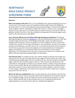Northeast Bald Eagle Project Screening Form