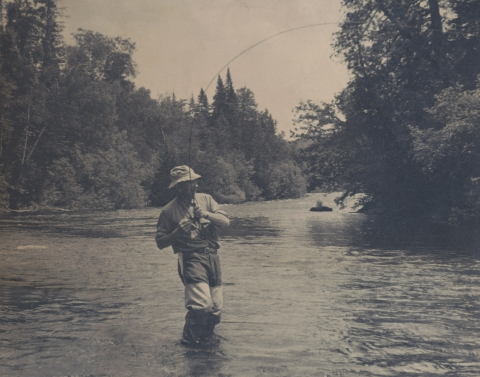 Maurice Wertheim fishes for trout 