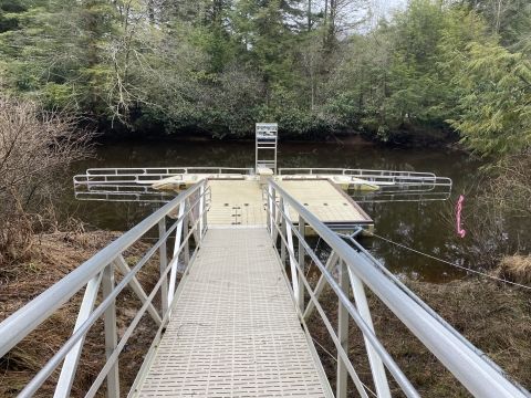 Accessible canoe/kayak launch located on the Blackwater River at Canaan Valley NWR.