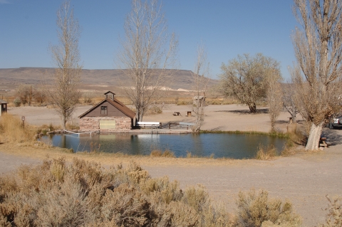 Virgin Valley Campground's peaceful warm spring bath house