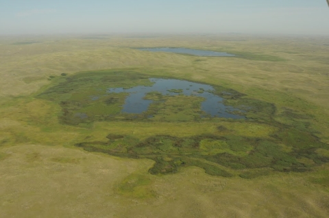 Aerial view of Crescent Lake NWR