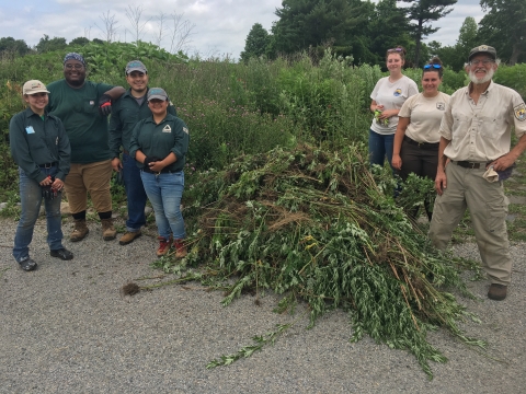 Groundwork Elizabeth Green Team Youth at Wallkill River NWR on June 21, 2021.