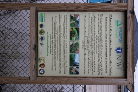 Elizabeth Urban Wildlife Refuge Partnership Sign at the Peterstown Community Center in Elizabeth, New Jersey