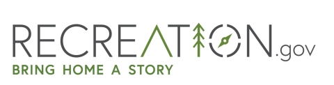 Recreation.gov logo, bring home a story!