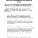 USFWS Region 6 Wildlife Buffer Recommendations for Wind Energy Projects (2021)