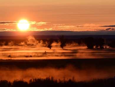 Winter sunrise over Seedskadee National Wildlife Refuge
