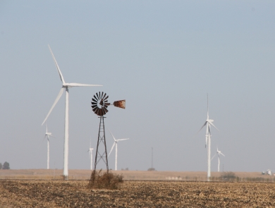 Wind turbines in northwest Indiana