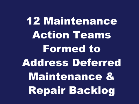 12 maintenance action teams formed to address deferred maintenance and repair backlog