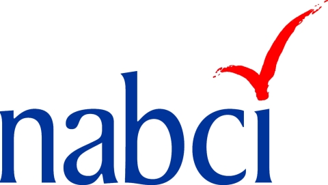 Text NABCI with bird silhouettes dotting the i