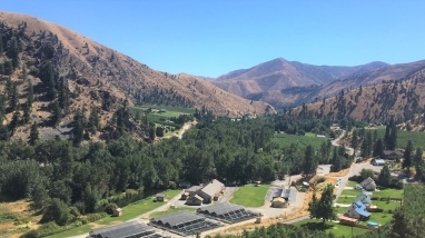 An aerial image of Entiat National Fish Hatchery in Entiat, Washington 