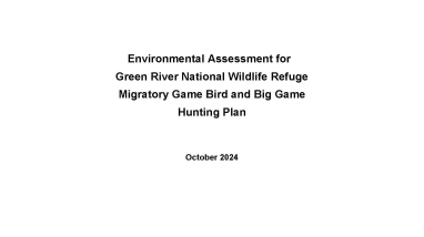 Front page to the Environmental Assessment.