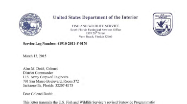 Florida ES Sand-Placement Statewide Biological Opinion