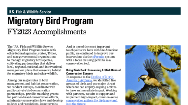 Migratory Bird Program FY2023 Accomplishments