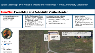 Upper Mississippi River Refuge 100 Anniversary Rain Plan Event Maps