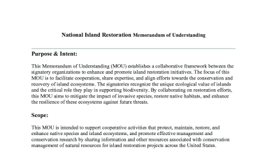 Memorandum of Understanding Between U.S. Fish and Wildlife Service and Island Conservation