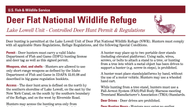Deer Flat NWR Deer Hunt Regulations March 2025