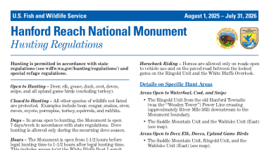 Hanford Reach National Monument Hunting Regulations