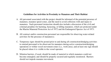 Standard Manatee Conditions for In-Water Activities in Mississippi