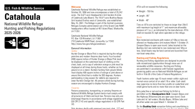 Catahoula NWR Hunt and Fish Regulations - 2025/2026