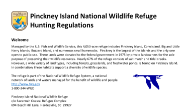 2025-26 Pinckney Island NWR Hunting Regulations