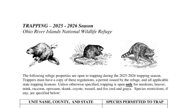 Trapping Brochure and Report Form Ohio River Islands NWR 2025-2026
