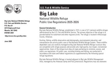 Big Lake National Wildlife Refuge Public Use Regulations