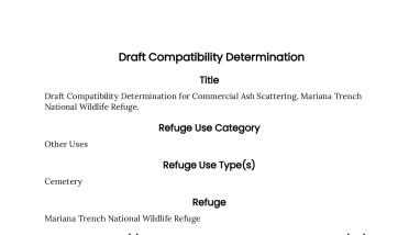 Draft Compatibility Determination for Commercial Ash Scattering at Mariana Trench NWR