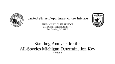 Michigan Endangered Species Determination Key Standing Analysis