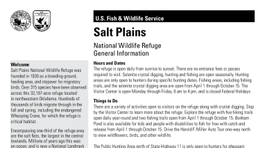 Salt Plains National Wildlife Refuge General Brochure 6/27/2025