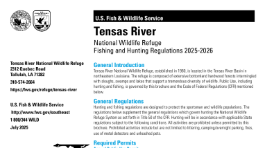 Tensas River NWR Hunt Regs 2025 - 2026