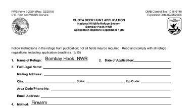 Bombay Hook HQ Deer lottery application