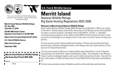 Merritt Island NWR Big Game Hunt Regulations 2025