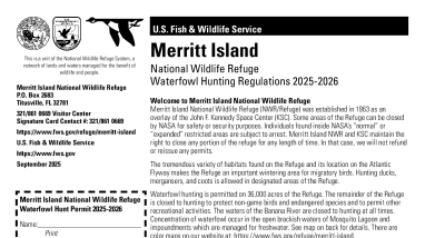 Merritt Island NWR Waterfowl Hunt Regulations 2025