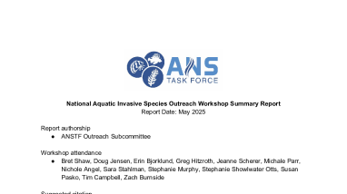 National Aquatic Invasive Species Outreach Workshop Summary Report