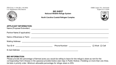 Alligator River NWR Bid Sheet