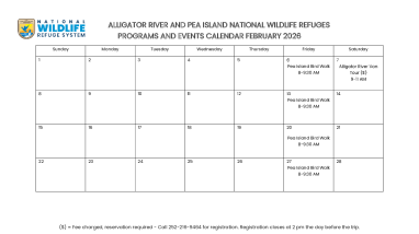 Alligator River and Pea Island NWR Interpretive Program Schedule
