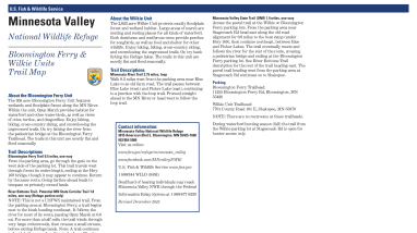Bloomington Ferry and Wilkie Units trail map at Bloomington and Shakopee