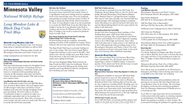 Long Meadow Lake and Black Dog Lake Units trail map at Bloomington and Burnsville