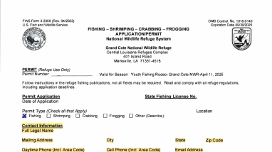 Grand Cote Fishing Derby Application